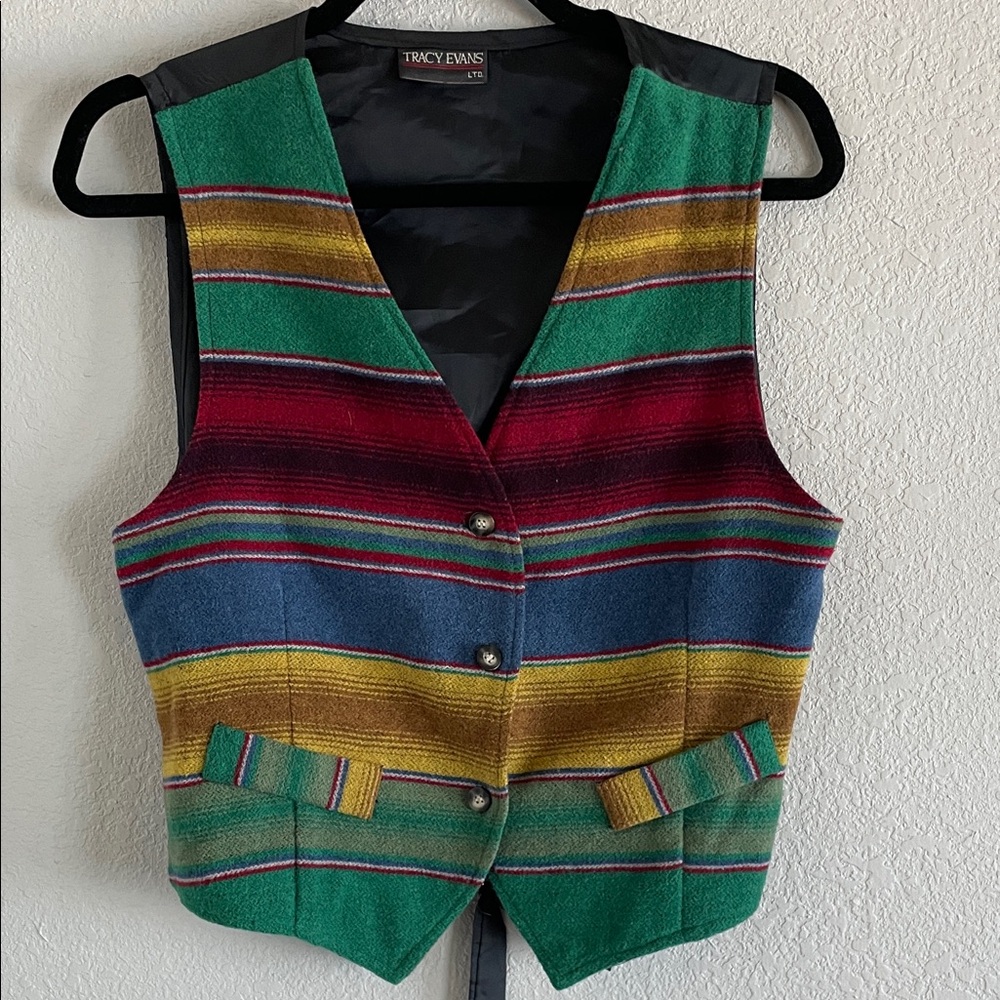 Tracy Evans Multicolor Striped Vest